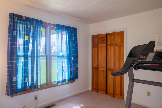 138 Hackett Pike, Richmond, KY 40475 - workout room with visible vents, baseboards, and light carpet