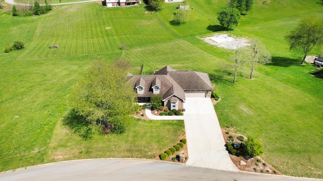 drone / aerial view with a rural view