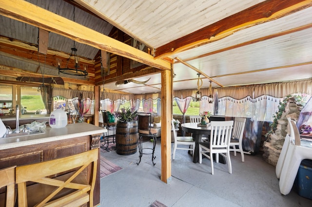 3576 Elkhorn Rd, Campbellsville, KY 42718 - view of patio featuring fence, a sink, outdoor dry bar, and outdoor dining space