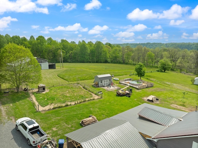 3576 Elkhorn Rd, Campbellsville, KY 42718 - aerial view featuring a wooded view