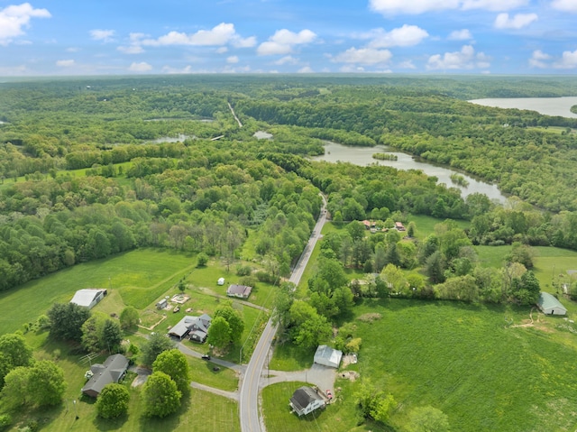 3576 Elkhorn Rd, Campbellsville, KY 42718 - aerial view featuring a forest view and a water view
