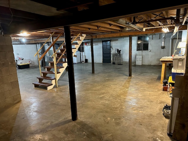 121 Hill Ct, Lancaster, KY 40444 - unfinished basement with washer / clothes dryer and stairs