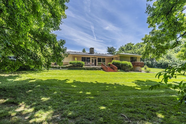 1964 Shadybrook Ln, Lexington, KY 40502 - view of grassy yard featuring a wooden deck