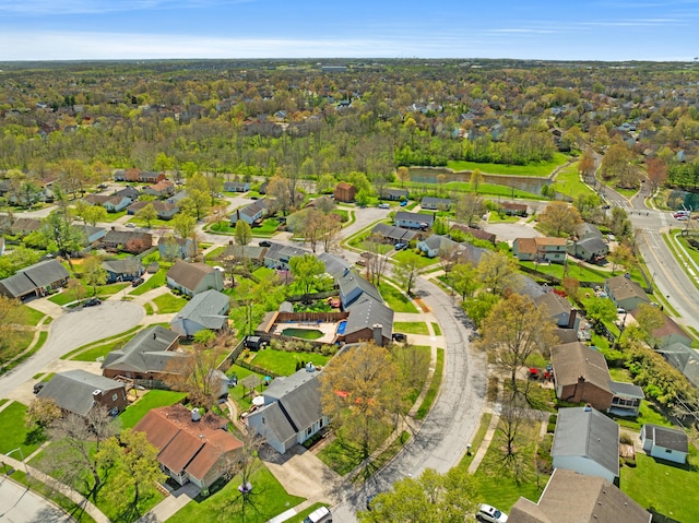 aerial view featuring a residential view
