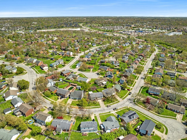 bird's eye view featuring a residential view