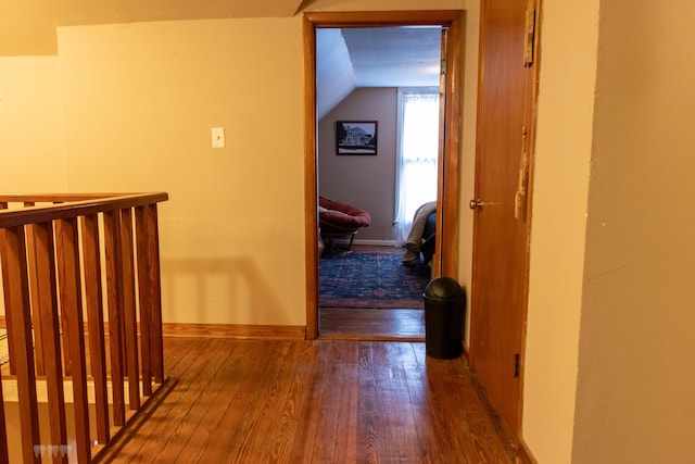 1770 Millersburg-Cynthiana Rd, Paris, KY 40361 - hall with baseboards, wood finished floors, and vaulted ceiling
