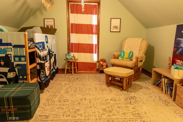 1770 Millersburg-Cynthiana Rd, Paris, KY 40361 - sitting room with baseboards, lofted ceiling, and carpet floors