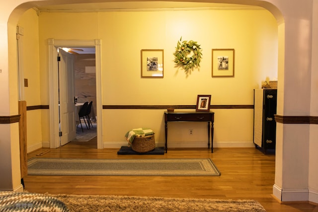 1770 Millersburg-Cynthiana Rd, Paris, KY 40361 - hallway with arched walkways, wood finished floors, and baseboards