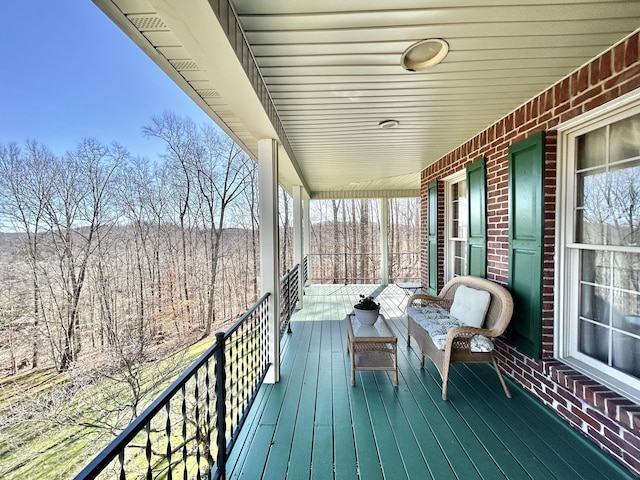 deck featuring covered porch
