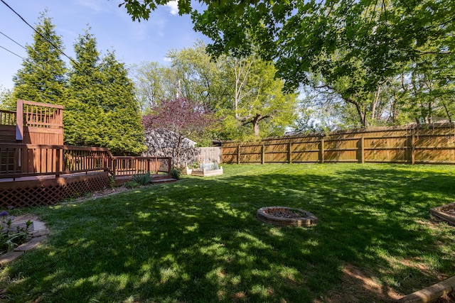 420 Stonehedge Pl, Lexington, KY 40517 - view of yard with a fenced backyard and a deck
