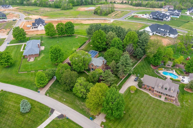 drone / aerial view with a residential view