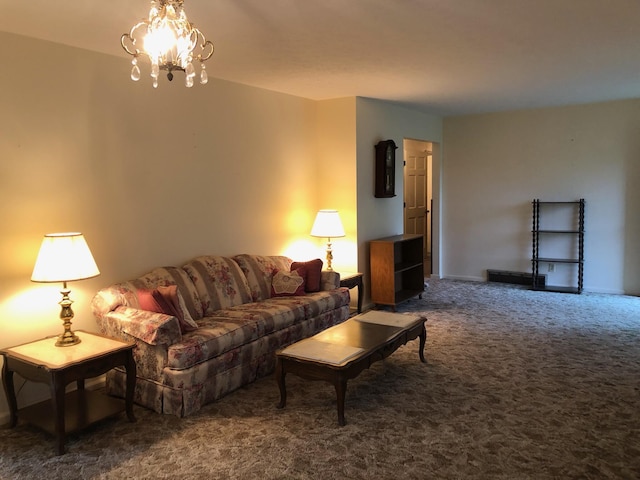 98 Lois St, Lawrenceburg, KY 40342 - living room with carpet floors and a chandelier