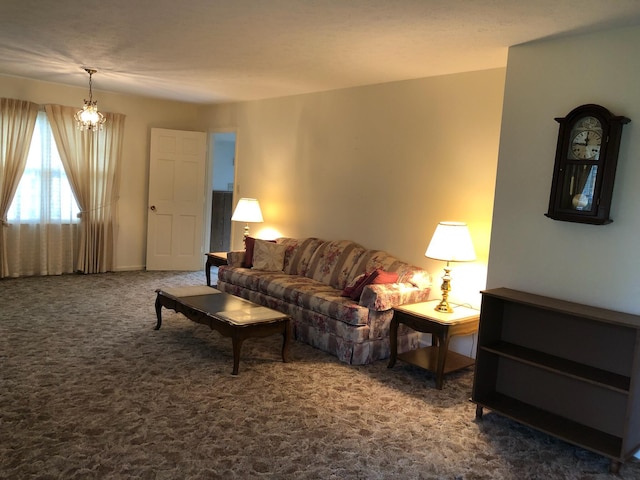 98 Lois St, Lawrenceburg, KY 40342 - living room featuring a chandelier and carpet flooring