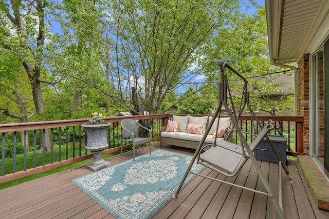 deck with an outdoor living space