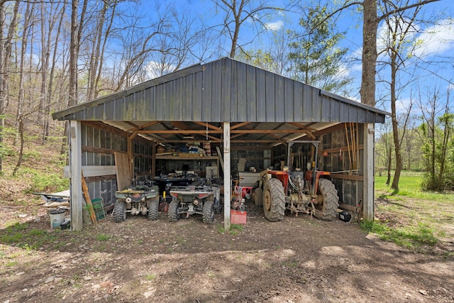 view of pole building with a carport