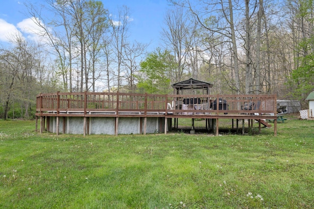 view of yard featuring a deck