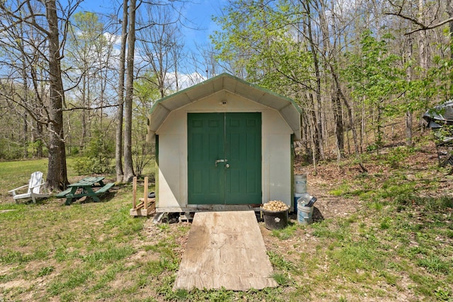 view of shed