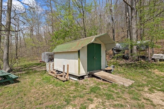 view of shed