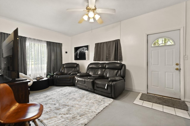 507 Holman Dr, Stanton, KY 40380 - living area with a ceiling fan and baseboards