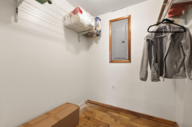 507 Holman Dr, Stanton, KY 40380 - spacious closet featuring electric panel and wood finished floors
