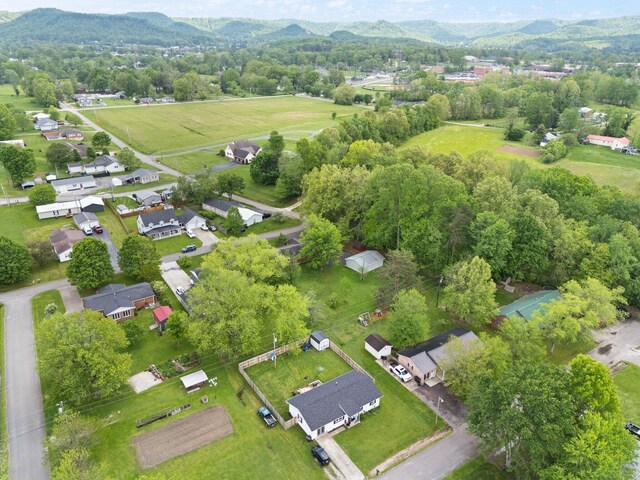 507 Holman Dr, Stanton, KY 40380 - aerial overview of property's location featuring a mountain backdrop and nearby suburban area