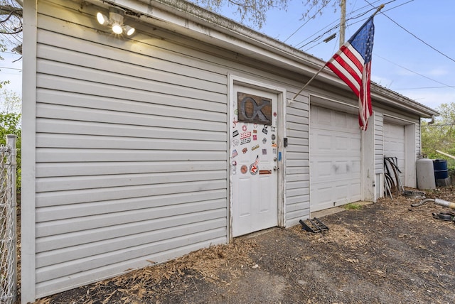 view of garage