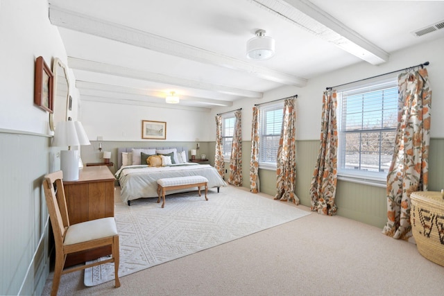2555 Chrisman Ln, Danville, KY 40422 - bedroom featuring beam ceiling, visible vents, and multiple windows