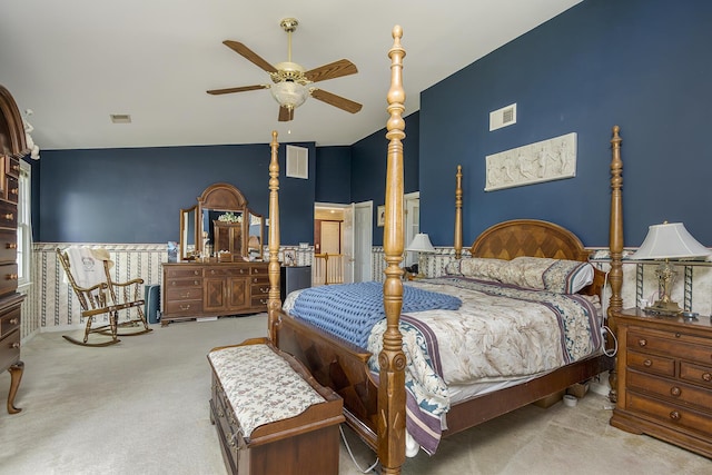 3120 Helmsdale Pl, Lexington, KY 40509 - bedroom with carpet floors, wainscoting, and lofted ceiling