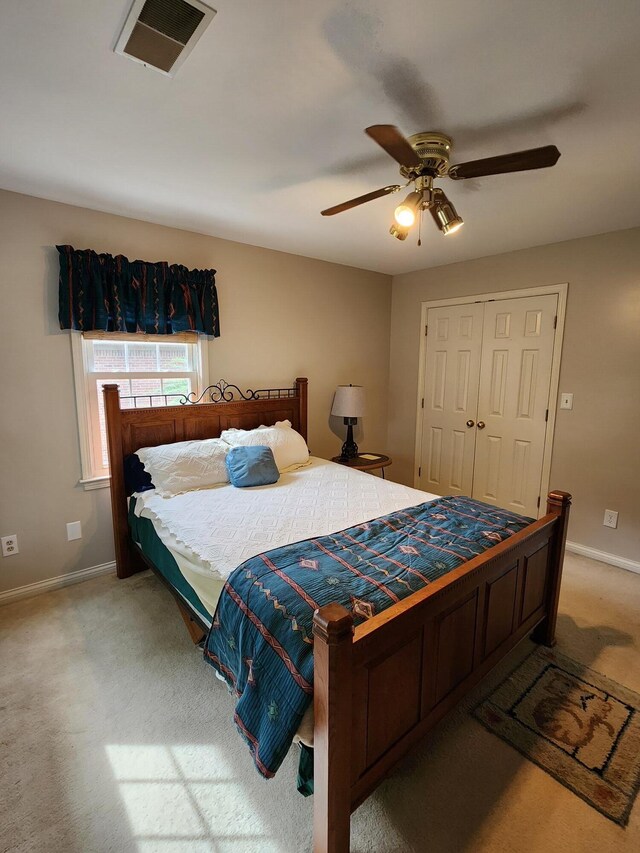 3120 Helmsdale Pl, Lexington, KY 40509 - bedroom featuring carpet floors, baseboards, a ceiling fan, and a closet