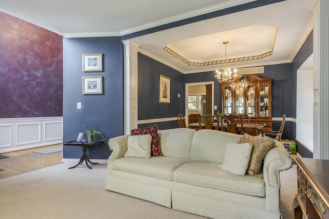 3120 Helmsdale Pl, Lexington, KY 40509 - living area with a chandelier, ornamental molding, and carpet flooring