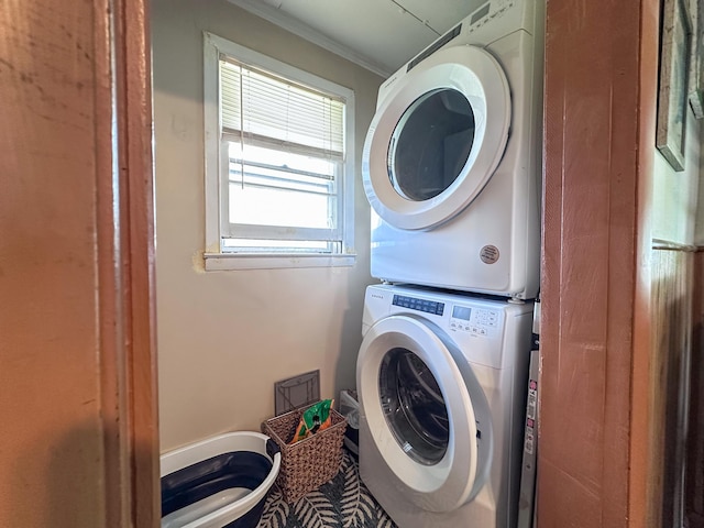 200 Summitt Ave, Somerset, KY 42501 - laundry area with laundry area, stacked washer and dryer, and ornamental molding
