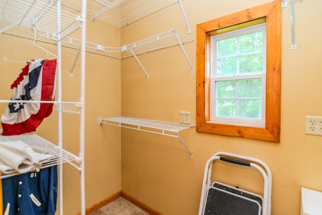 spacious closet with heating unit