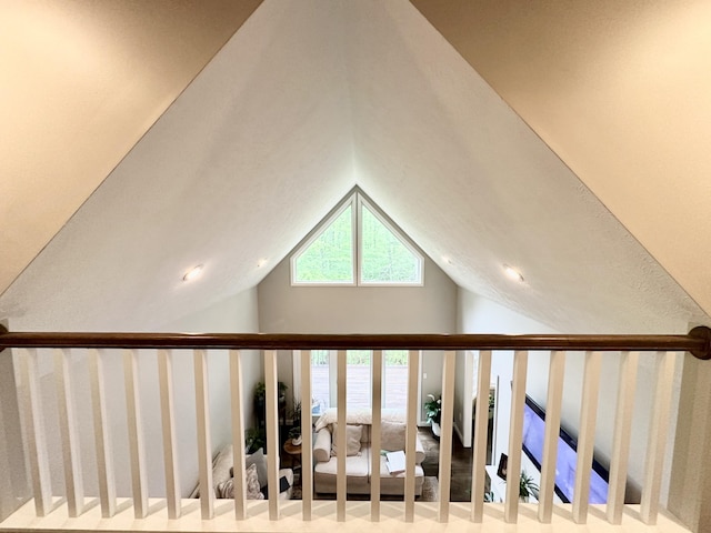 interior space with lofted ceiling