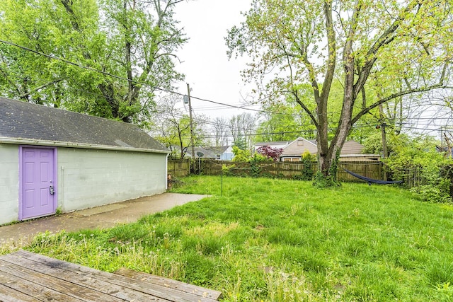 view of yard with fence