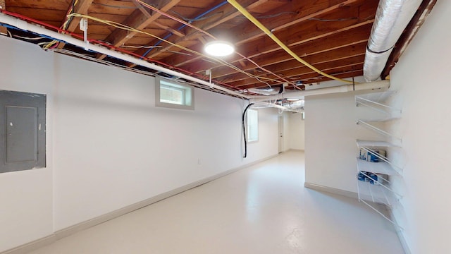 below grade area featuring electric panel