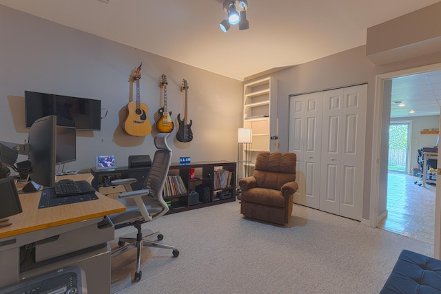 office with carpet flooring