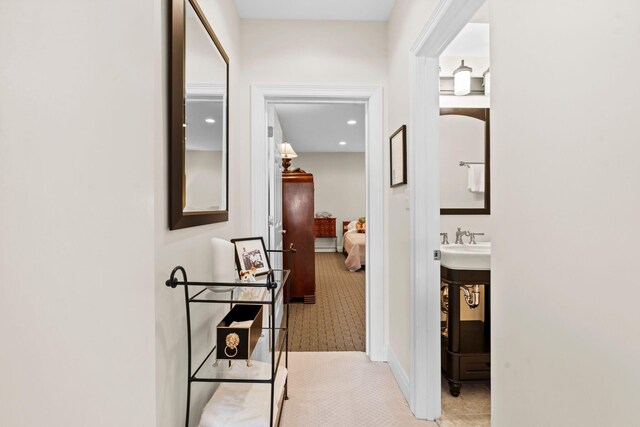 204 Helmsley Ln, Versailles, KY 40383 - corridor featuring light carpet and recessed lighting