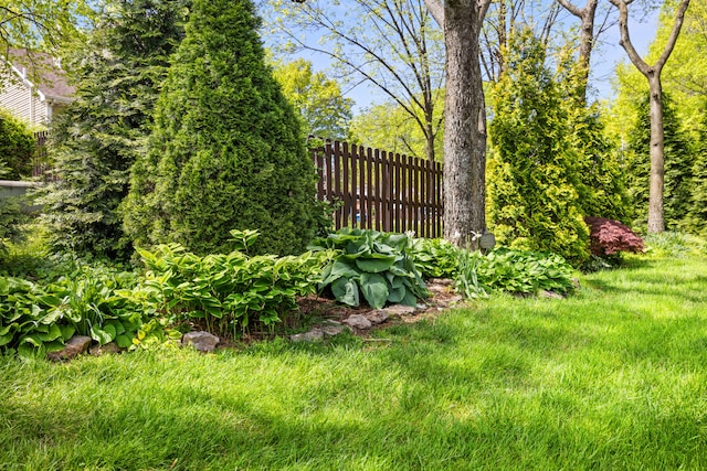 view of yard featuring fence