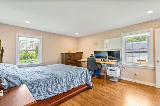 1144 Crenshaw Ln, Nicholasville, KY 40356 - bedroom with light wood-style floors, recessed lighting, baseboards, and multiple windows