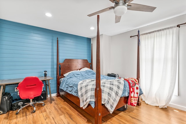 1144 Crenshaw Ln, Nicholasville, KY 40356 - bedroom with baseboards, ceiling fan, recessed lighting, and wood finished floors