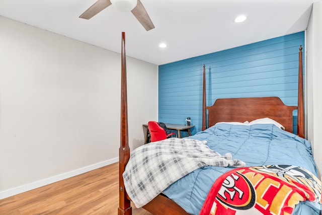 1144 Crenshaw Ln, Nicholasville, KY 40356 - bedroom featuring recessed lighting, baseboards, a ceiling fan, and wood finished floors