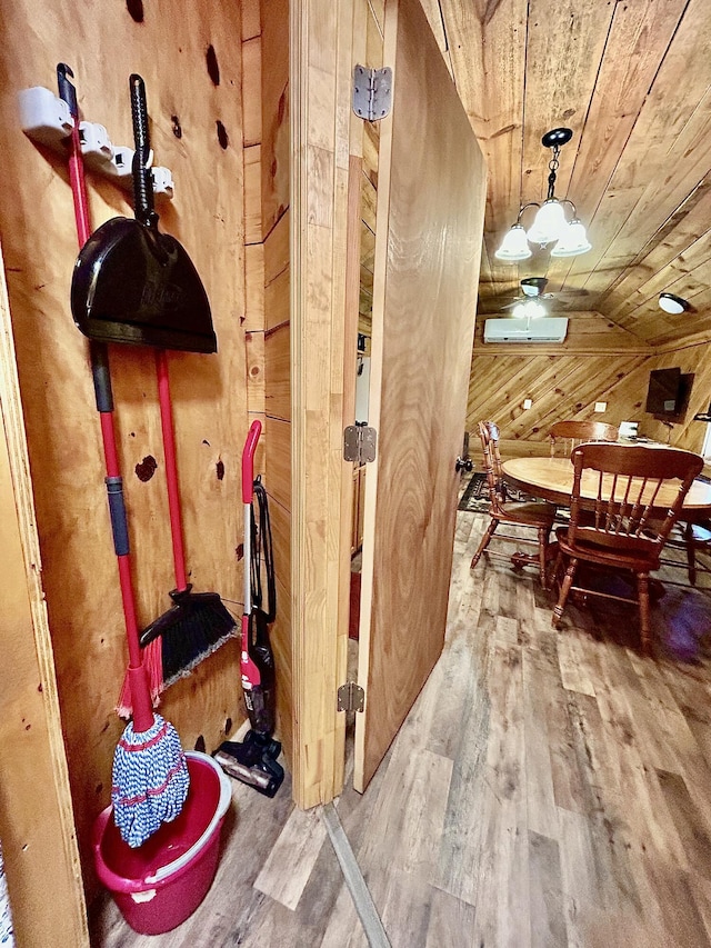 411 Alum Cave Rd, Annville, KY 40402 - interior space with wooden ceiling, wood walls, and wood finished floors