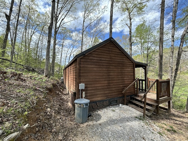 411 Alum Cave Rd, Annville, KY 40402 - view of property exterior with faux log siding and crawl space