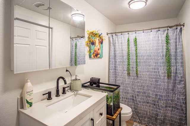 bathroom with toilet and vanity