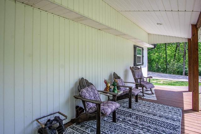 view of patio featuring a deck