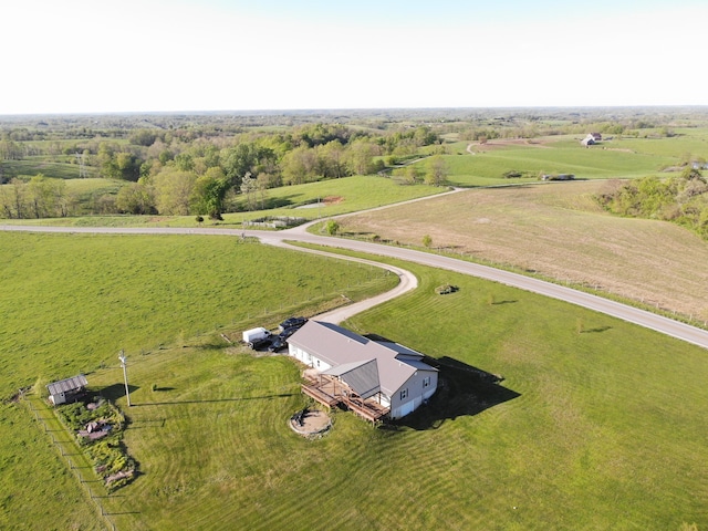 drone / aerial view featuring a rural view
