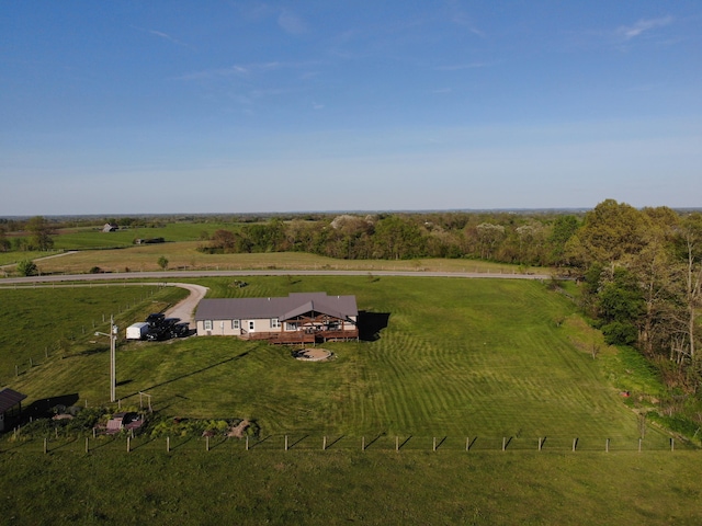 bird's eye view with a rural view