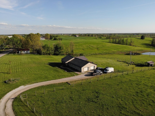 aerial view featuring a rural view
