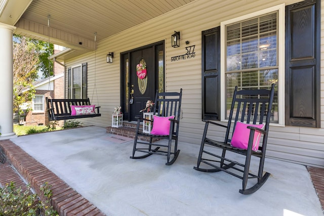 view of patio featuring covered porch