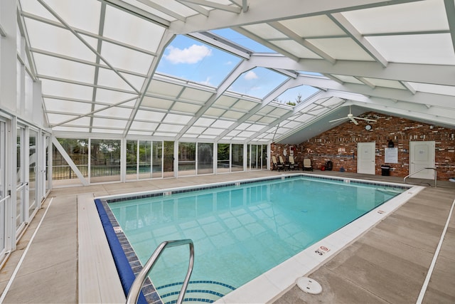 pool featuring a lanai
